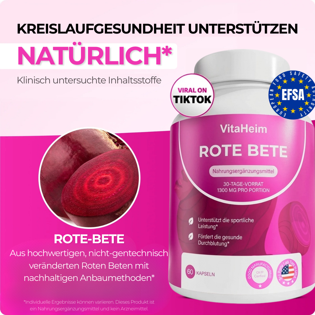 VitaHeim Rote-Bete Kapseln für Durchblutung und Vitalität